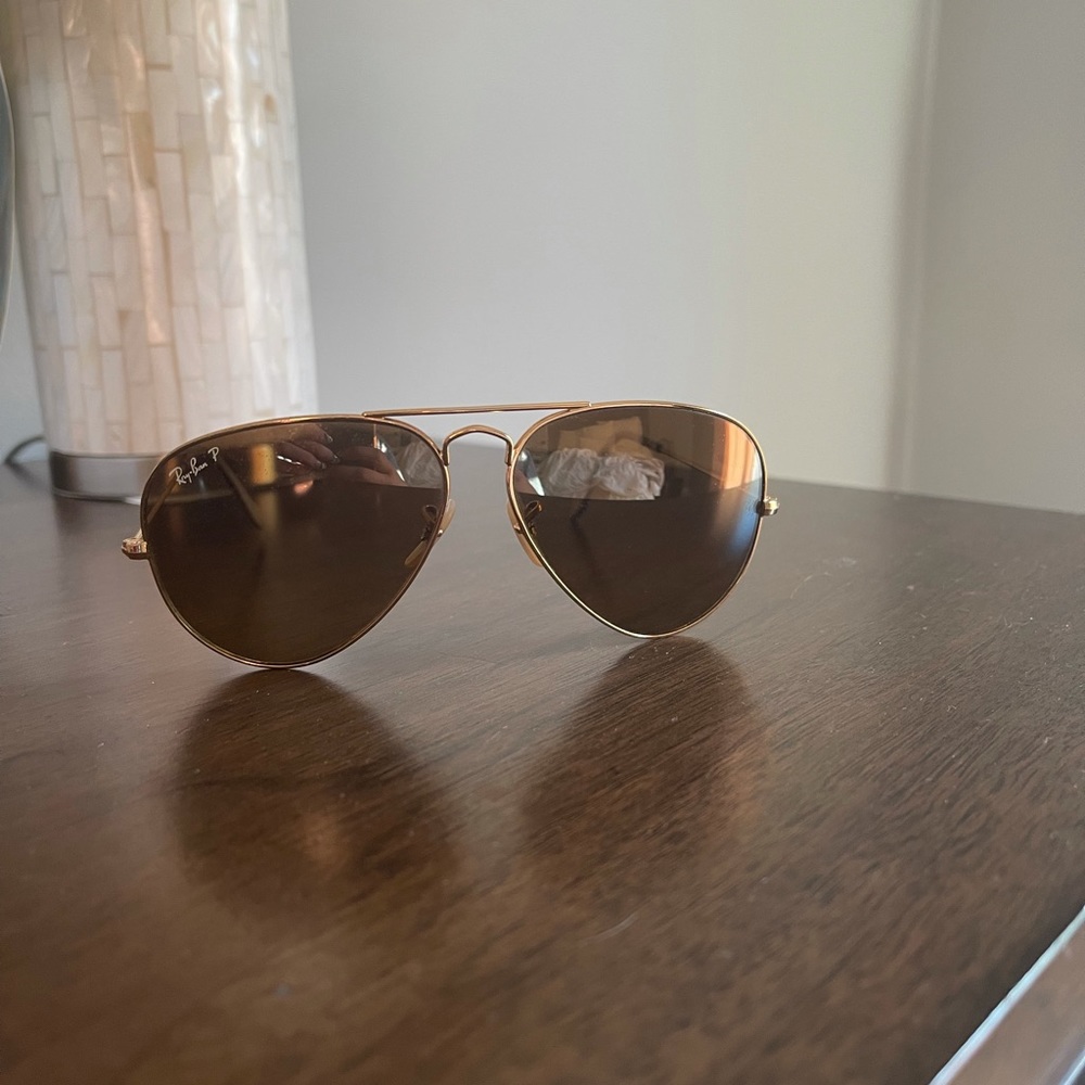 Ray-Ban Gold and Black Sunglasses